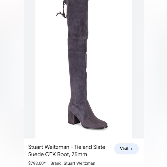 Stuart Weitzman Grey Tieland Over the Knee Boots - Picture 14 of 14